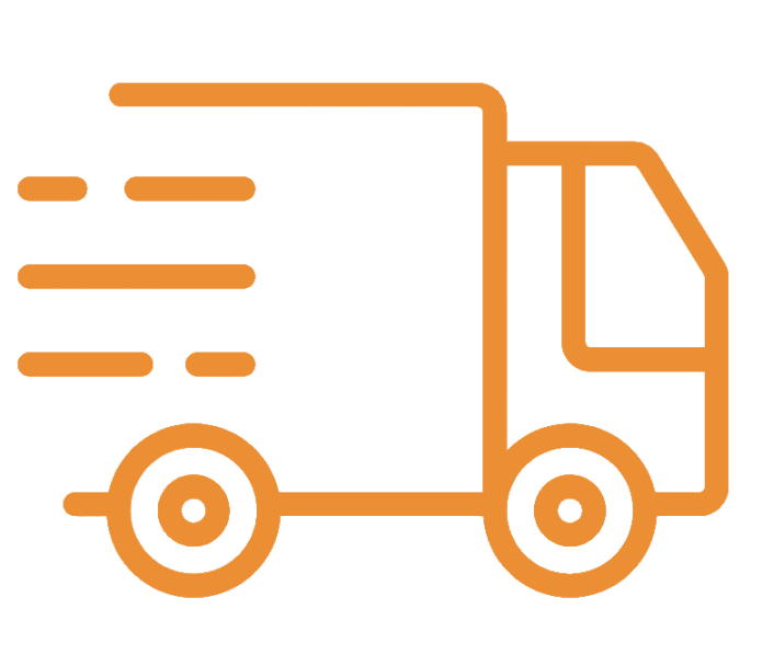 A shipping truck, symbolizing delivery or transportation services. The truck is stylized and likely represents fast and efficient shipping options.